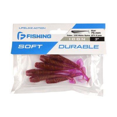 F-FISHING Виброхвост Icon 3" #130 Mistic Spice 7.5см 6шт