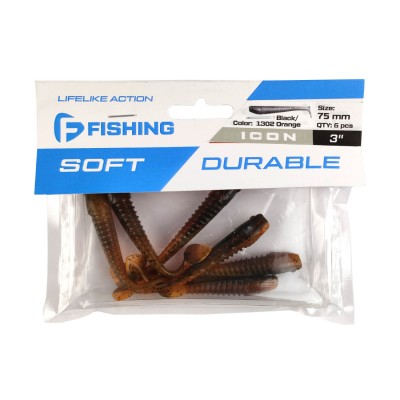 F-FISHING Виброхвост Icon 3" #1302 Black/Orange 7.5см 6шт F-FISHING Виброхвост Icon 3" #1302 Black/Orange 7.5см 6шт