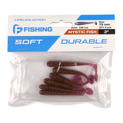 F-FISHING Виброхвост Mystic Fish 3" #106 Lox 7.5см 5шт