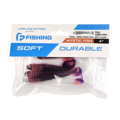 F-FISHING Виброхвост Mystic Fish 4" #0526 Violet Pink 10см 4шт