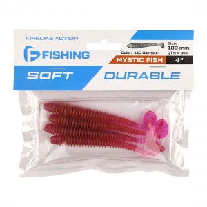F-FISHING Виброхвост Mystic Fish 4" #110 Glamour 10см 4шт