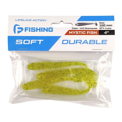 F-FISHING Виброхвост Mystic Fish 4" #112 Chartreuse 10см 4шт