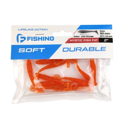 F-FISHING Виброхвост Mystic Fish Fat 2" #102 Orange 5см 10шт F-FISHING Виброхвост Mystic Fish Fat 2" #102 Orange 5см 10шт