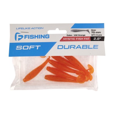 F-FISHING Виброхвост Mystic Fish Fat 2.8" #102 Orange 7см 6шт F-FISHING Виброхвост Mystic Fish Fat 2.8" #102 Orange 7см 6шт