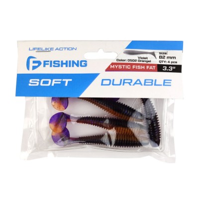 F-FISHING Виброхвост Mystic Fish Fat 3.3" #0502 Violet Orange F-FISHING Виброхвост Mystic Fish Fat 3.3" #0502 Violet Orange