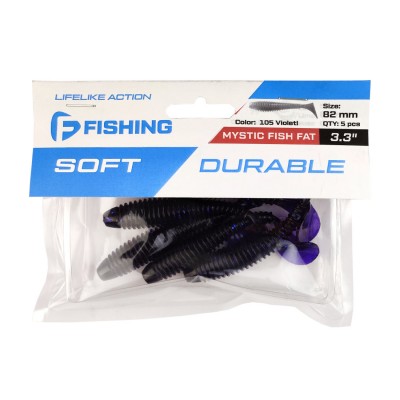 F-FISHING Виброхвост Mystic Fish Fat 3.3" #105 Violet 8.2см 5шт F-FISHING Виброхвост Mystic Fish Fat 3.3" #105 Violet 8.2см 5шт