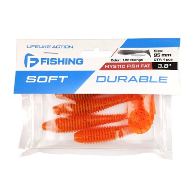 F-FISHING Виброхвост Mystic Fish Fat 3.8" #102 Orange 9.5см 4шт F-FISHING Виброхвост Mystic Fish Fat 3.8" #102 Orange 9.5см 4шт