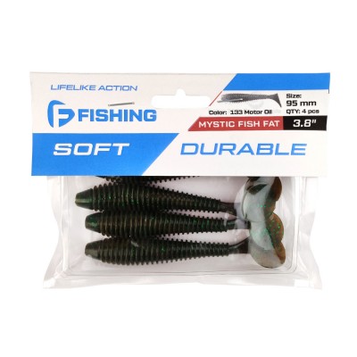 F-FISHING Виброхвост Mystic Fish Fat 3.8" #133 Motor Oil 9.5см 4шт F-FISHING Виброхвост Mystic Fish Fat 3.8" #133 Motor Oil 9.5см 4шт
