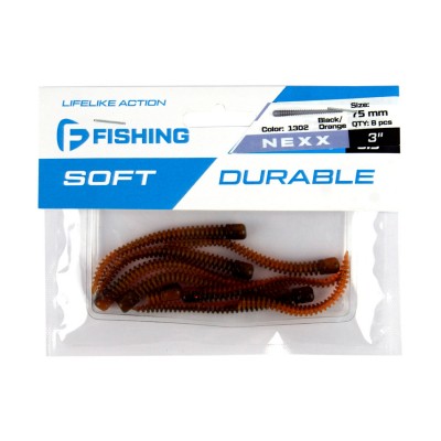 F-FISHING Слаг Nexx 3" #1302 Black/Orange 7.5см 8шт F-FISHING Слаг Nexx 3" #1302 Black/Orange 7.5см 8шт