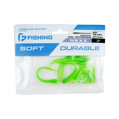 F-FISHING Слаг Nexx 3" #1527 Lime/Lime Chartreuse 7.5см 8шт
