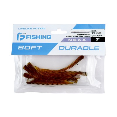 F-FISHING Слаг Nexx 3" #2112 Watermelon/Chartreuse 7.5см 8шт
