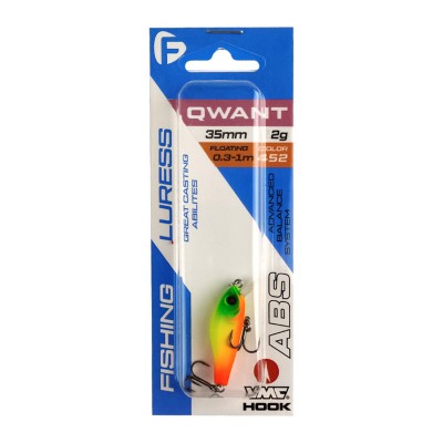 F-FISHING Воблер Qwant 35 мм 2.5 г 0.3-1.0 м 452 Плавающий
