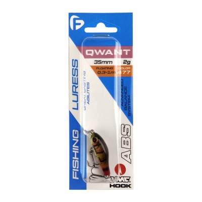 F-FISHING Воблер Qwant 35 мм 2.5 г 0.3-1.0 м 477 Плавающий