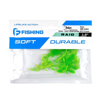 FLAGMAN Мягкая приманка Raid 1.6" #1527 Lime/Lime Chartreuse 4см 8шт