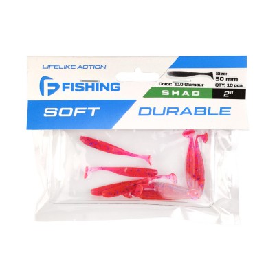 F-FISHING Виброхвост Shad 2" #110 Glamour 5см 10шт