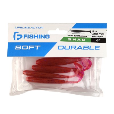 F-FISHING Виброхвост Shad 4" #110 Glamour 10см 4шт