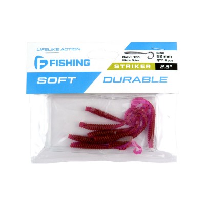 F-FISHING Твистер Striker 2.5'' #130 Mistic Spice 6.2см 8шт