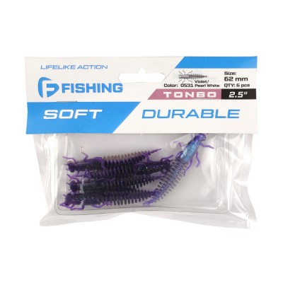 F-FISHING Нимфа Tonbo 2.5" #0531 Violet/Pearl White 6.2см 6шт