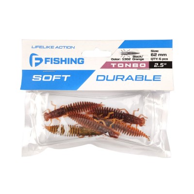 F-FISHING Нимфа Tonbo 2.5" #1302 Black/Orange 6.2см 6шт F-FISHING Нимфа Tonbo 2.5" #1302 Black/Orange 6.2см 6шт