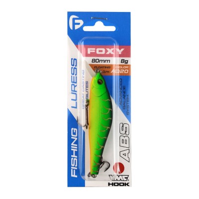 F-FISHING Воблер Foxi 80мм 8г 0.3-1.0м A020 Плавающий