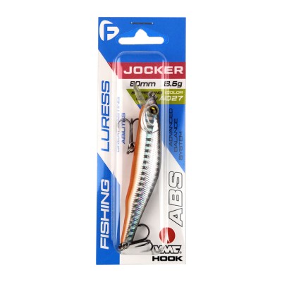 F-FISHING Воблер Jocker 80SP 80мм 8.6г 0.3-1.5м A027 Суспендр
