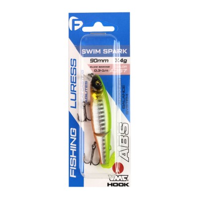 F-FISHING Воблер Swim Spark 90мм 7.4г 0.3-1.0м A057 Медленно тонущий