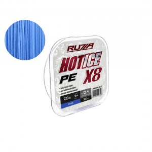 RUZZA Шнур Hot Ice X8 50м Blue 0,10мм 3,4кг/7,5lb