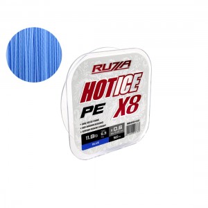 RUZZA Шнур Hot Ice X8 50м Blue 0,12мм 5,3кг/11,8lb