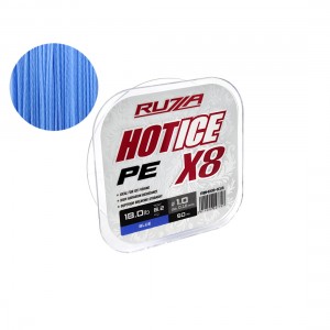 RUZZA Шнур Hot Ice X8 50м Blue 0,16мм 8,2кг/18lb