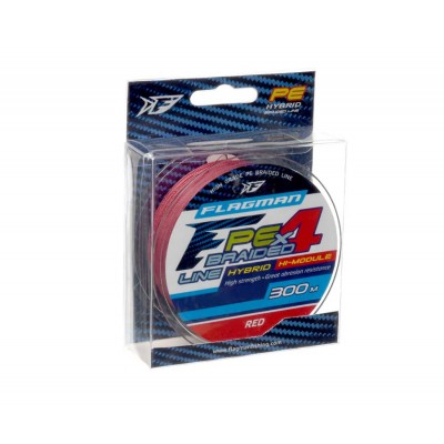 FLAGMAN Шнур PE Hybrid F4 300м Red 0.45мм 29.5кг 65lb