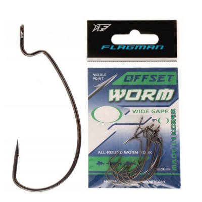 FLAGMAN Крючок Worm Offset №2/0 6шт