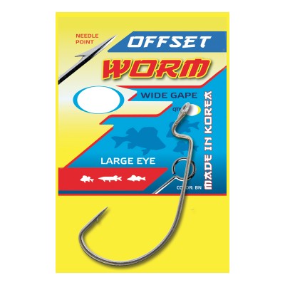 Крючок Flagman Wide Range Worm Big Eye №4 9 шт