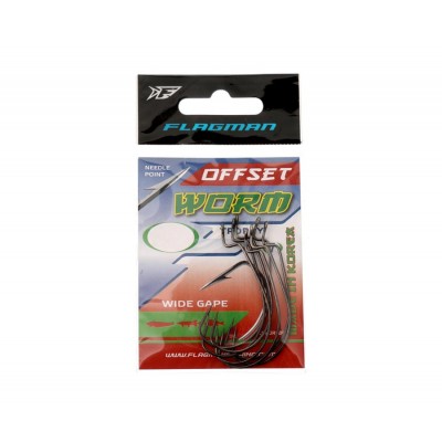 FLAGMAN Крючок Worm Trophy Offset №2/0 7шт