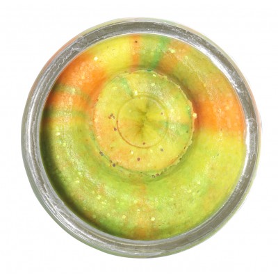 BERKLEY Паста форелевая чесночная желто зелено оранжевая Natural Glitter Garlic Rainbow