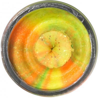 BERKLEY Паста форелевая печень желто зелено оранжевая Natural Glitter Trout Bait Liver Rainbow