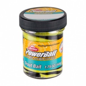 BERKLEY Паста форелевая двухцветная желто черная PowerBait Trout Bait Swirls Bumblebee