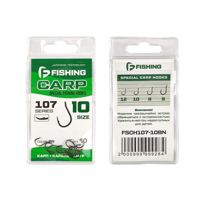 F-FISHING Крючок Special Carp Hooks 107 №10 10шт