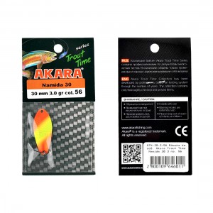 AKARA Блесна колеблющаяся Trout Time Namida 30 3г 56