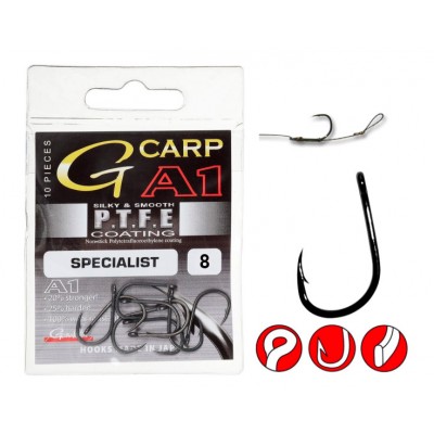 GAMAKATSU Крючок G-Carp A1 PTFE Specialist №8 10шт