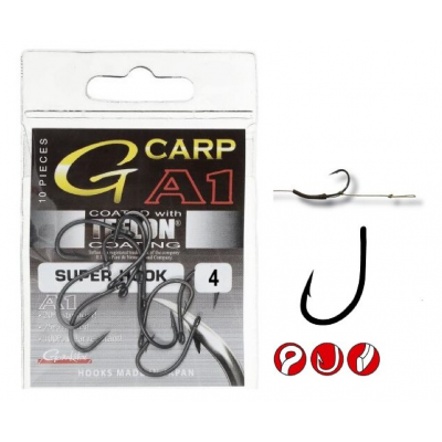 GAMAKATSU Крючок G-Carp A1 PTFE Super Hook №4 10шт