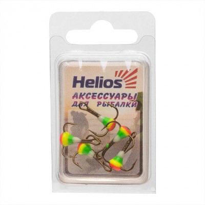 HELIOS Тройник Mustad №10 3D глазок с эпоксидом 103P с фосфором HELIOS Тройник Mustad №10 3D глазок с эпоксидом 103P с фосфором