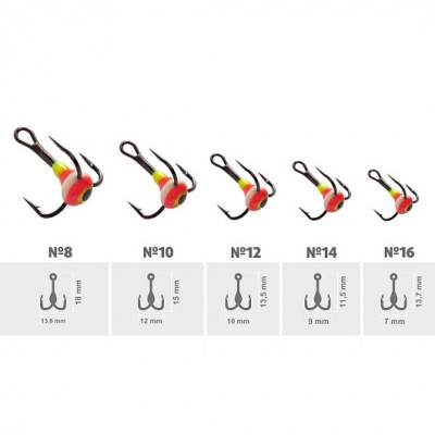 HELIOS Тройник Mustad №10 3D глазок с эпоксидом 103P с фосфором HELIOS Тройник Mustad №10 3D глазок с эпоксидом 103P с фосфором