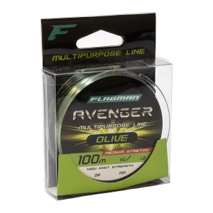 FLAGMAN Леска Avenger Olive Line 100м 0.25мм 6.8кг/15lb