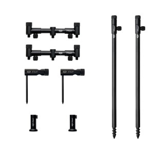 CARP PRO Набор стоек с буз-барами Rondel для 2-х удилищ алюминий black в сумке