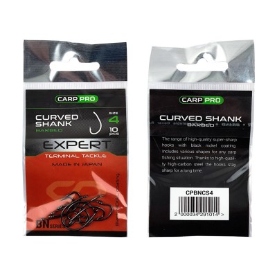 CARP PRO Крючок Black Nickel Curved Shank №4 10шт