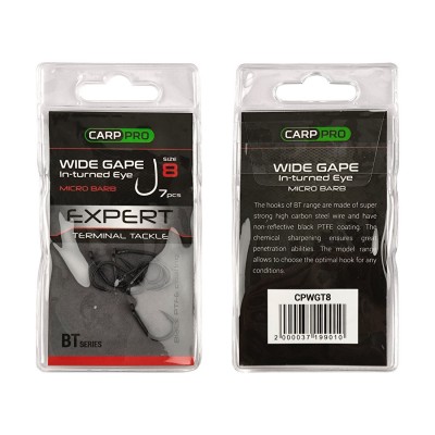 CARP PRO Крючок Black Teflon Wide Gape №8 7шт