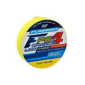 FLAGMAN Шнур PE Hybrid F4 150м Fluo Yellow 0,19мм 10кг 22lb