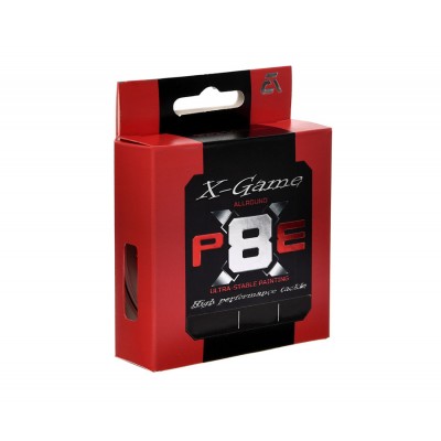 AZURA Шнур плетеный X Game PE Х8 150м Fiery Red #1.2 0.185мм 9.0кг 20lb