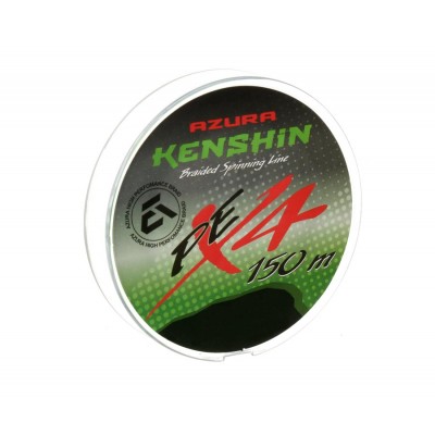 AZURA Шнур плетеный Kenshin PE X4 150м Chartreuse 0.165мм 7.3кг 16lb