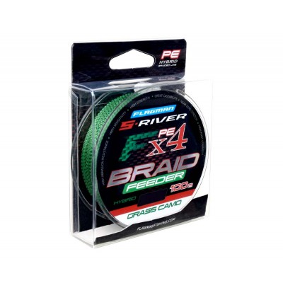 FLAGMAN Шнур S-River Braid PE Hybrid F4 Feeder 100м Grass Camo 0.18мм 11.6кг
